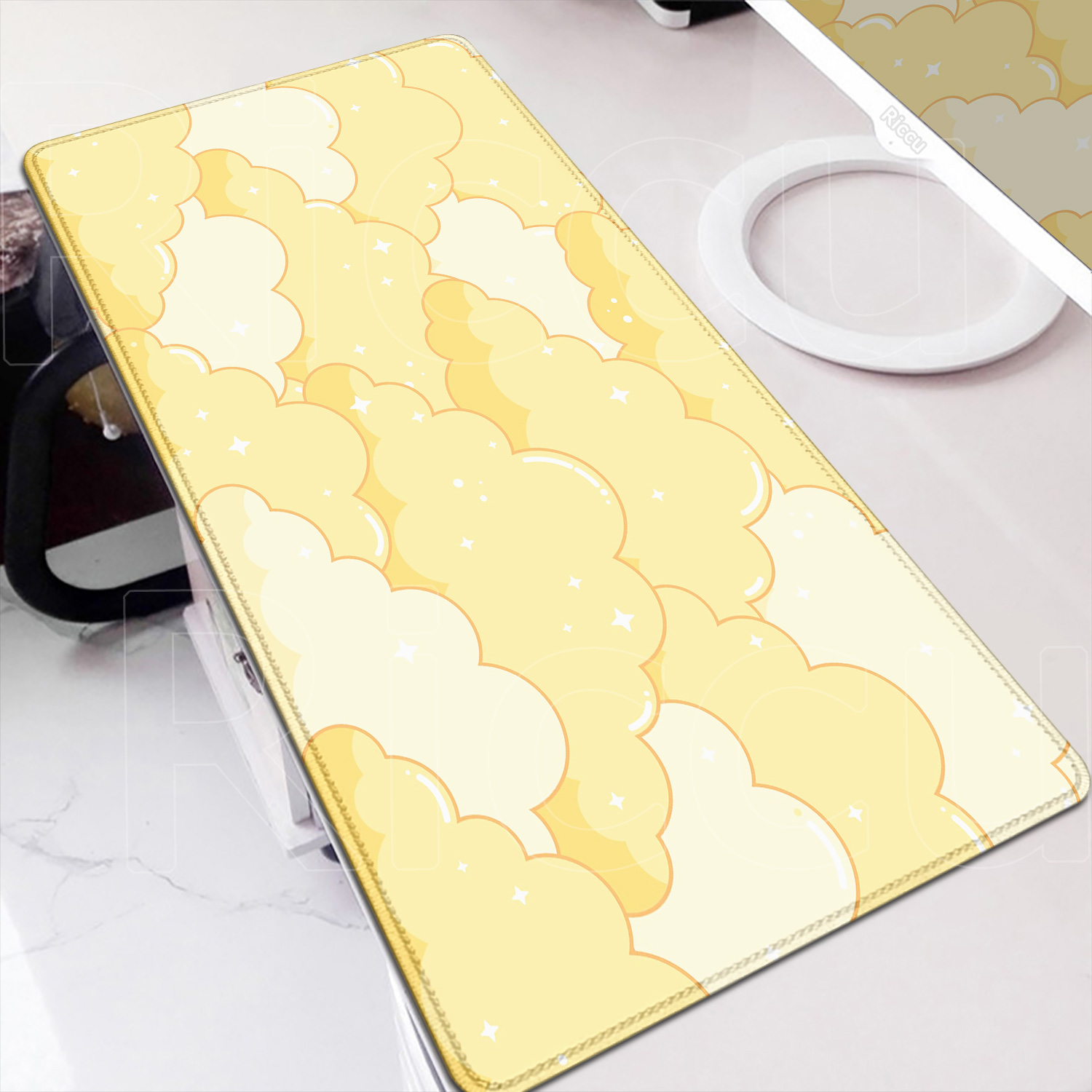 Pc Gaming Yellow - Yellow Cloud Mouse Pad Gamer Mousepad