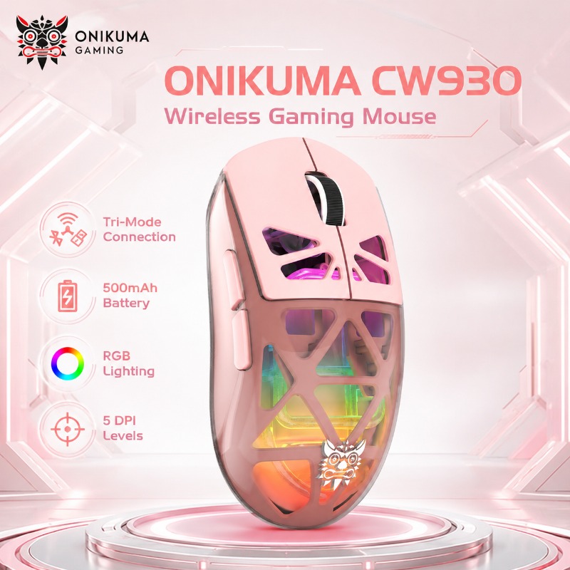 Pc Gaming X3D - ONIKUMA CW930 Wireless Transparent Pink Gaming