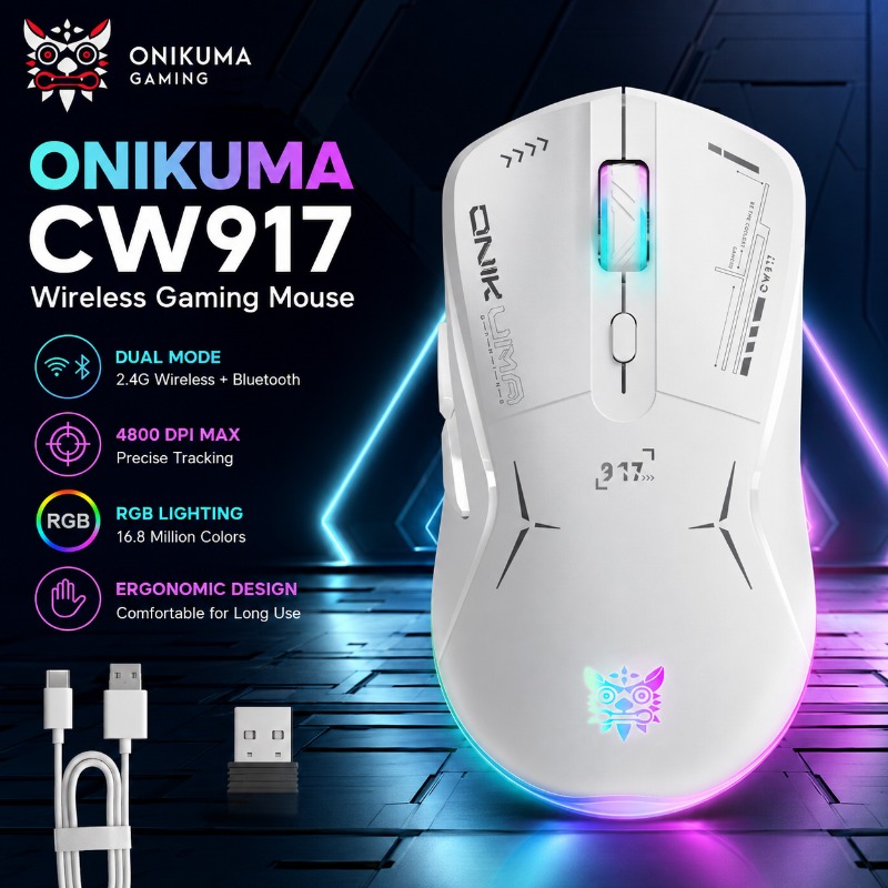 Pc Gaming X3D - ONIKUMA CW917 Wireless/Wire Gaming Mouse Dual