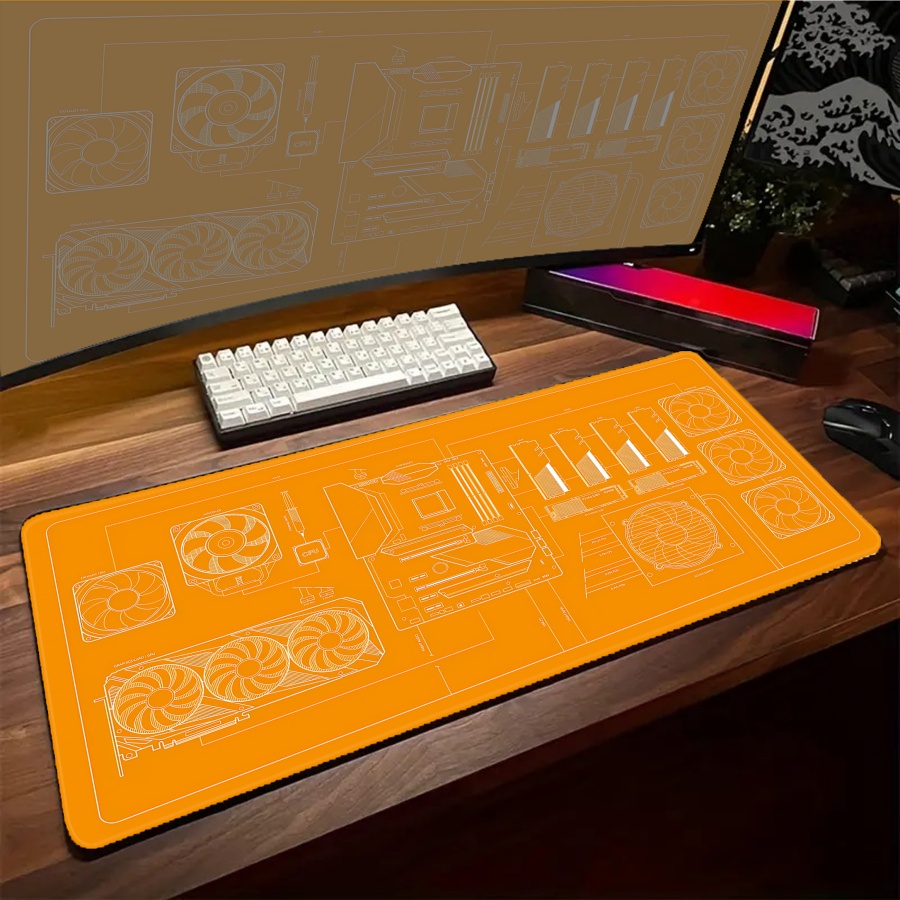 Pc Gaming Yellow - XXL desk mats Black Blue Yellow