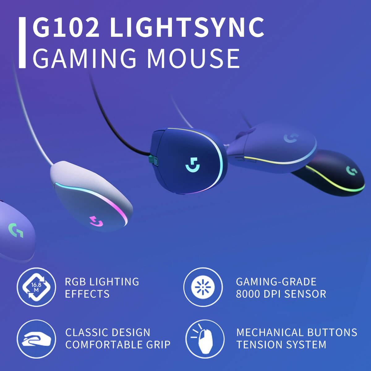 Logitech G203 Wired RGB Gaming - Pc Gaming Logitech recension och pris