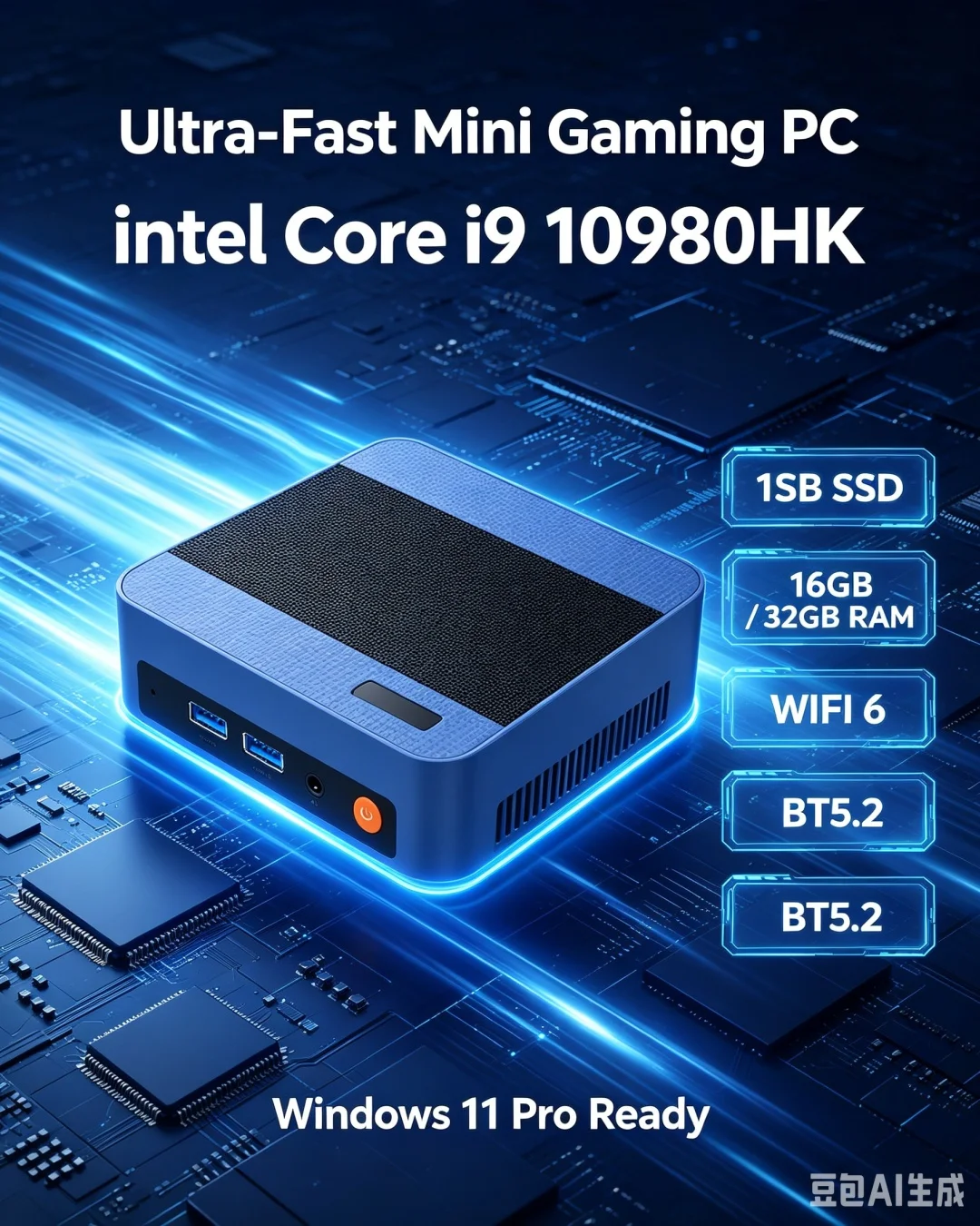 Light Yellow Mini PC Intel I9- - Pc Gaming Yellow recension och pris