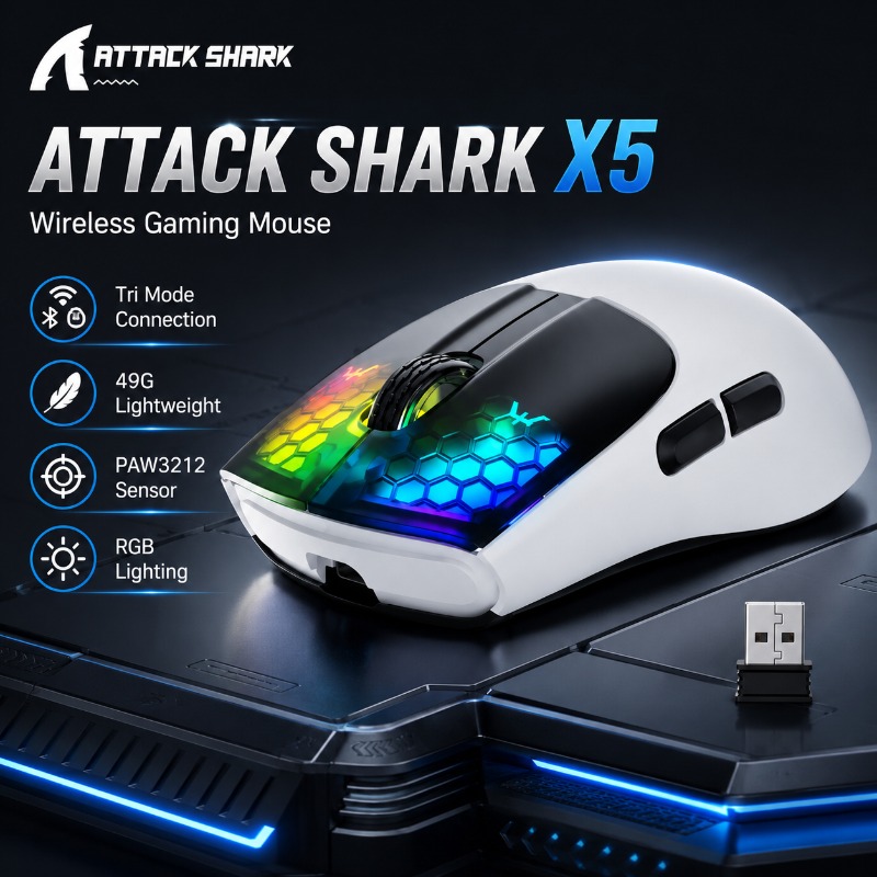 ATTACK SHARK X5 Wireless Gamin - Pc Gaming X3D recension och pris